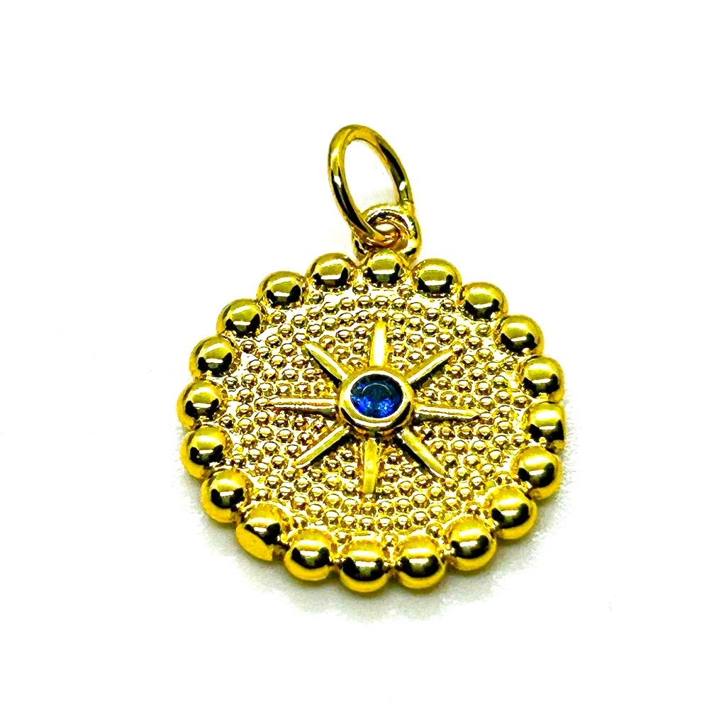 Nwot Stainless Steel 18k Gold Plated Evil Eye Charm Dime Sized